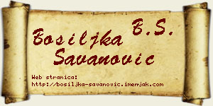 Bosiljka Savanović vizit kartica